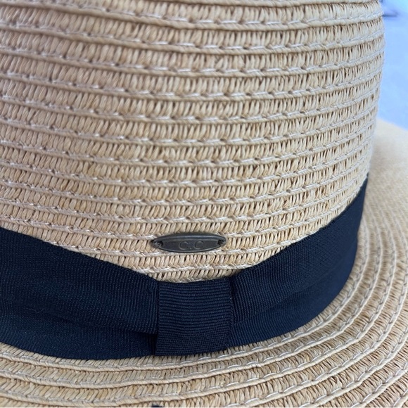 CC Here Comes the Sun Wide Brim Floppy Sun Straw Tan Vacation Hat - Picture 3 of 7